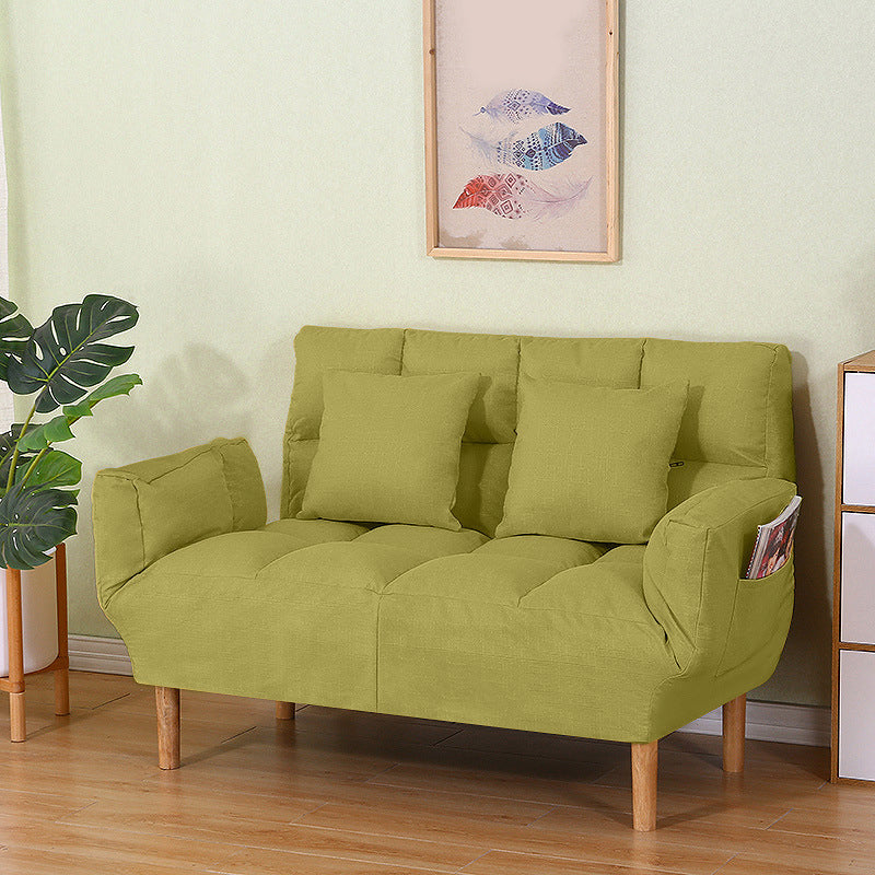 Contemporary Convertible Sofa Couch Square Arm Biscuit Back Couch Bed