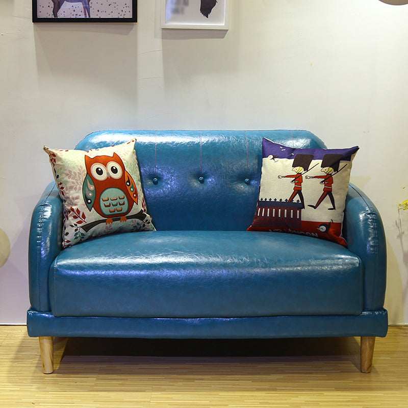 Contemporary Tufted Sofa Couch Split-Back Standard Square Arm Settee Couch