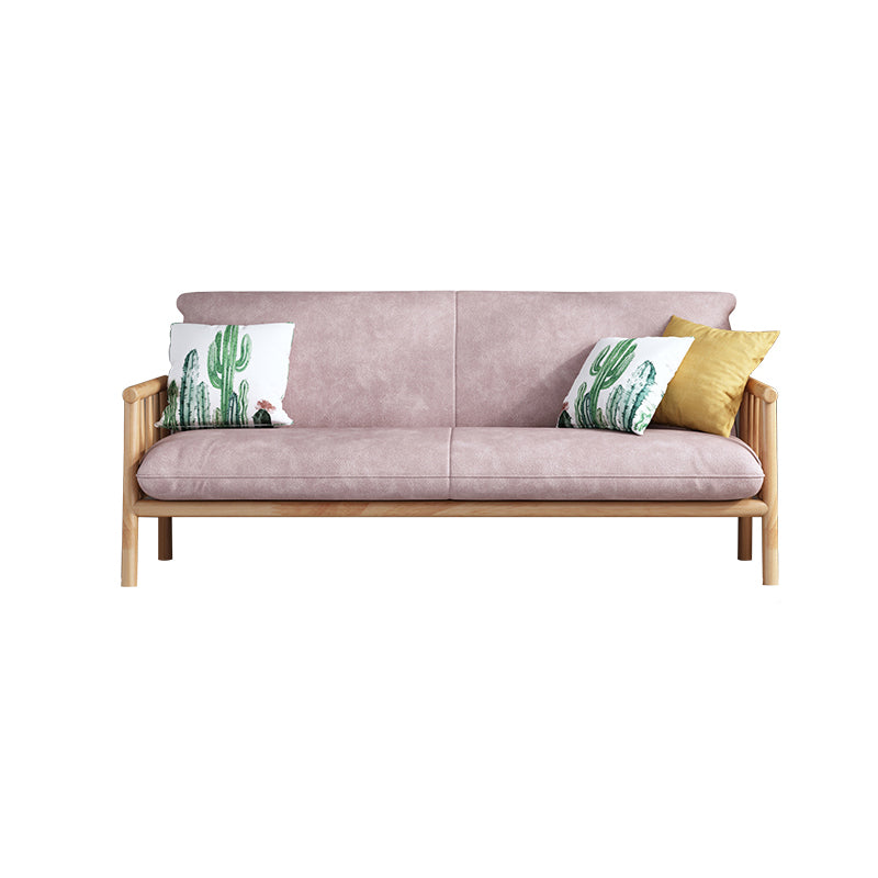 Contemporary Cushions Standard Tuxedo Arm Living Room Faux Leather Settee