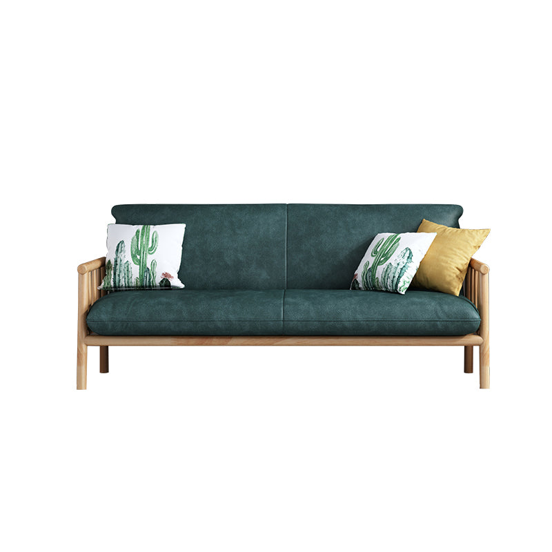 Contemporary Cushions Standard Tuxedo Arm Living Room Faux Leather Settee