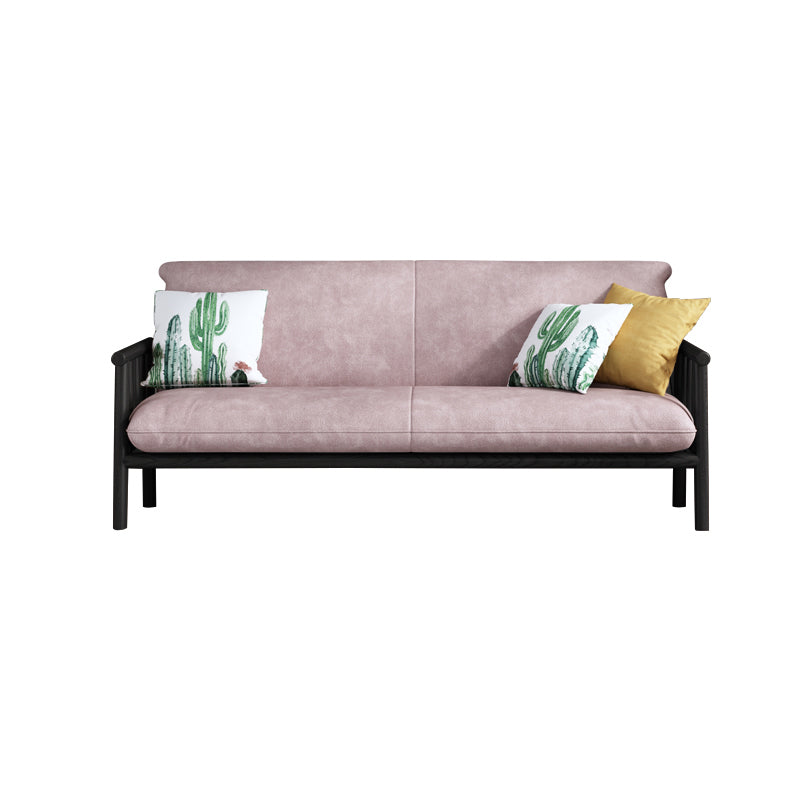 Contemporary Cushions Standard Tuxedo Arm Living Room Faux Leather Settee