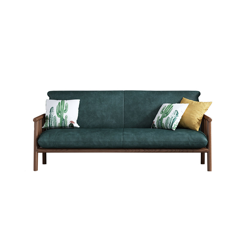 Contemporary Cushions Standard Tuxedo Arm Living Room Faux Leather Settee
