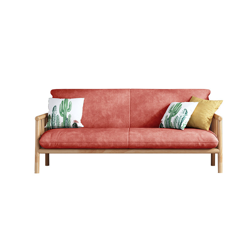Contemporary Cushions Standard Tuxedo Arm Living Room Faux Leather Settee