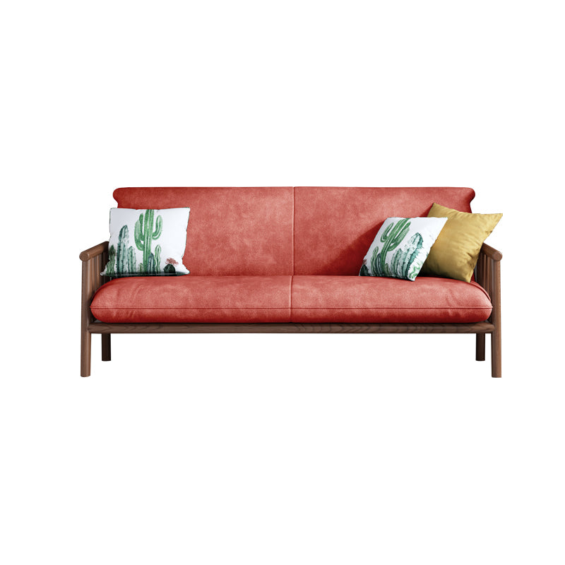 Contemporary Cushions Standard Tuxedo Arm Living Room Faux Leather Settee