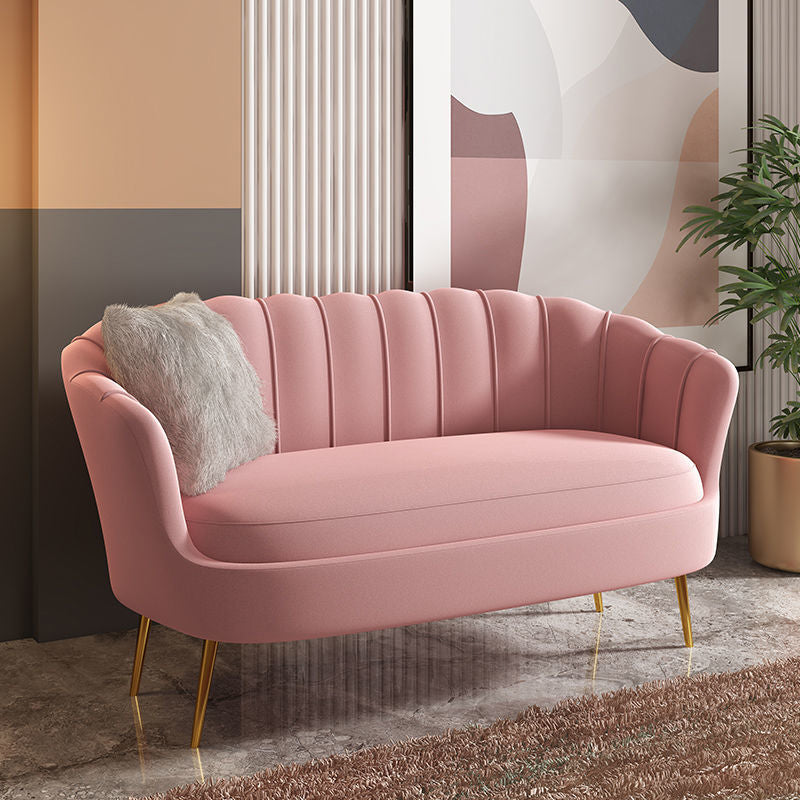 Classic Glam Sewn Pillow Back Sofa with Hair Pin Legs for Apartment