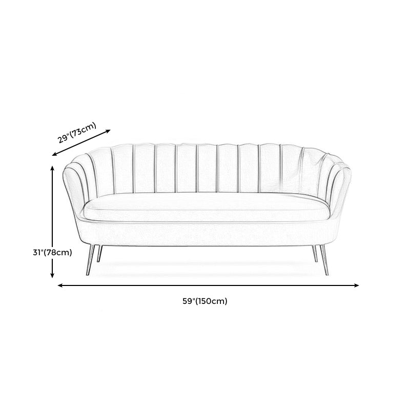 Classic Glam Sewn Pillow Back Sofa with Hair Pin Legs for Apartment