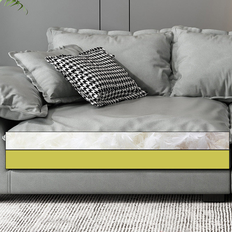 Stain Resistant Sofa Couch Square Arm Sofa Set with Pillows in Grey