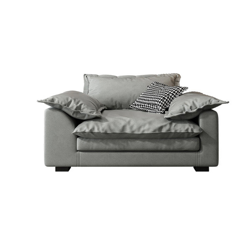 Stain Resistant Sofa Couch Square Arm Sofa Set with Pillows in Grey