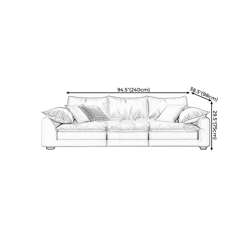 Stain Resistant Sofa Couch Square Arm Sofa Set with Pillows in Grey
