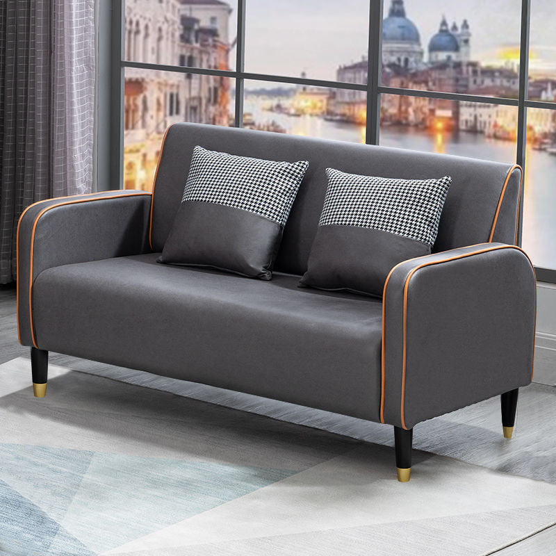 Scandinavian Square Arm Loveseat with Four Legs for Apartment 28.34"