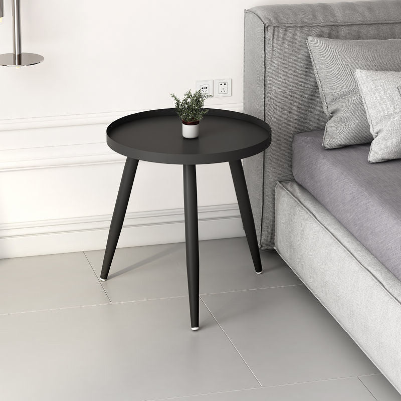 Tray Top Metal Pedestal End Table Round Side End Table for Living Room