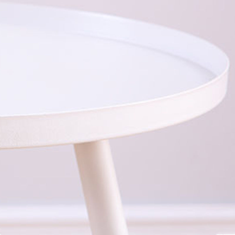 Tray Top Metal Pedestal End Table Round Side End Table for Living Room