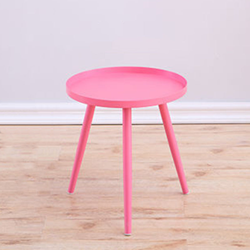 Tray Top Metal Pedestal End Table Round Side End Table for Living Room