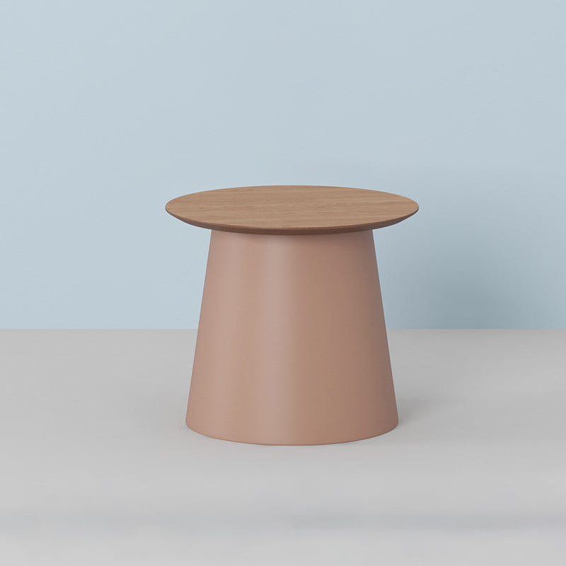 Pedestal Base Wood & Plastic Table Top Pink/green/yellow/white/grey Round Side Table