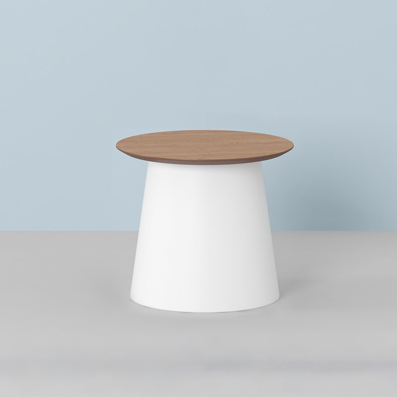 Pedestal Base Wood & Plastic Table Top Pink/green/yellow/white/grey Round Side Table
