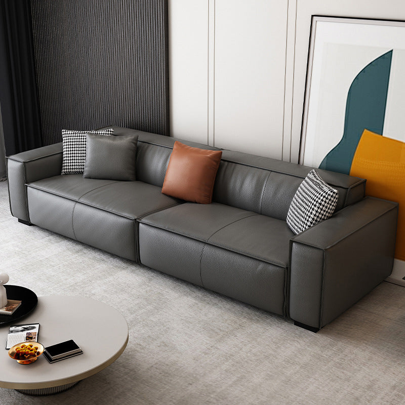 Living Room Square Arm Standard Cushions Transitional Modern