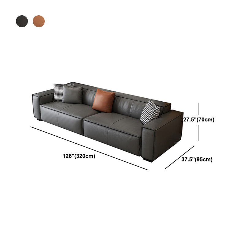 Living Room Square Arm Standard Cushions Transitional Modern