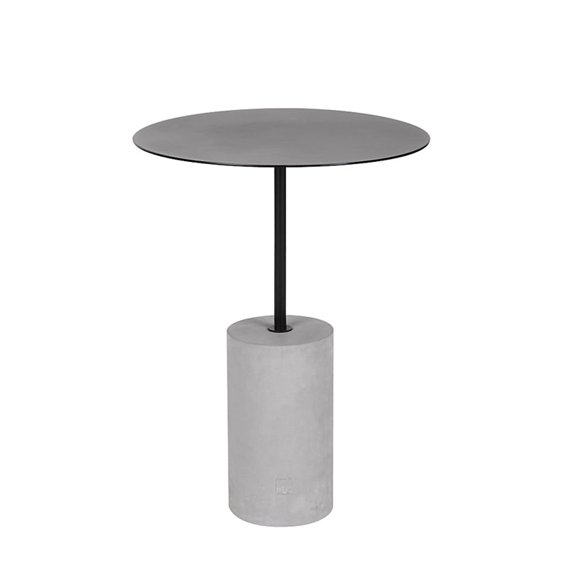 Mid-Century Modern Round End Table Metal End Table with Concrete Base
