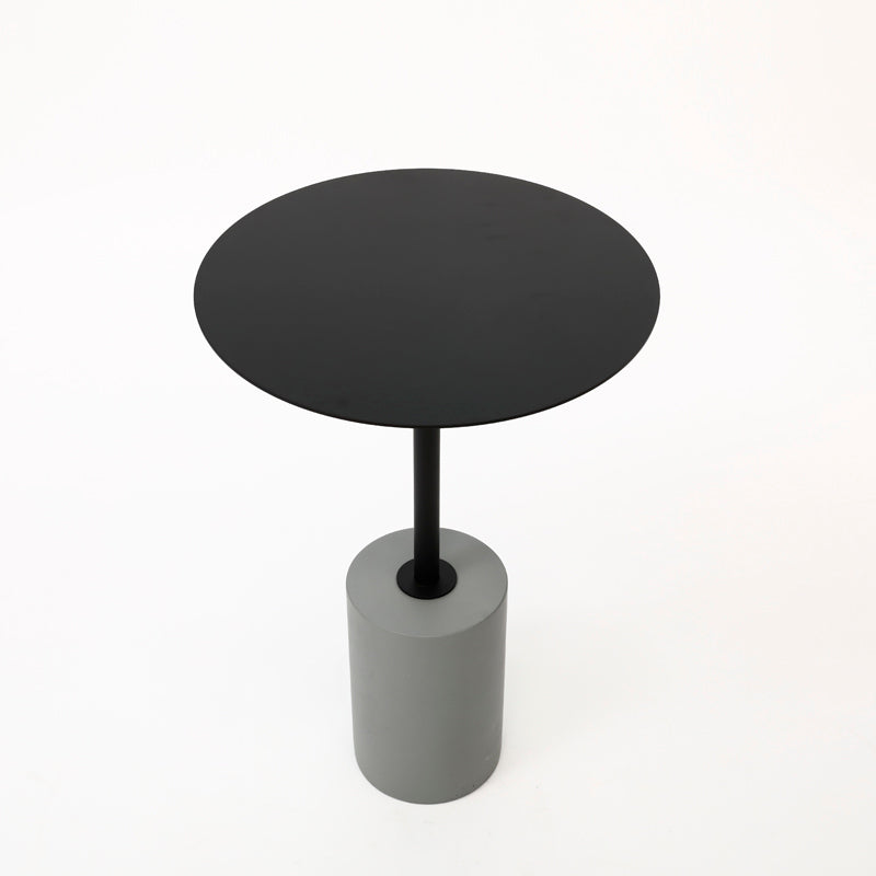 Mid-Century Modern Round End Table Metal End Table with Concrete Base