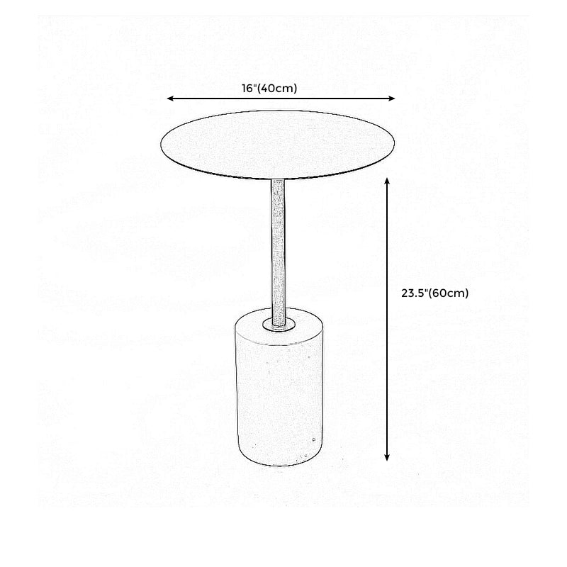Mid-Century Modern Round End Table Metal End Table with Concrete Base