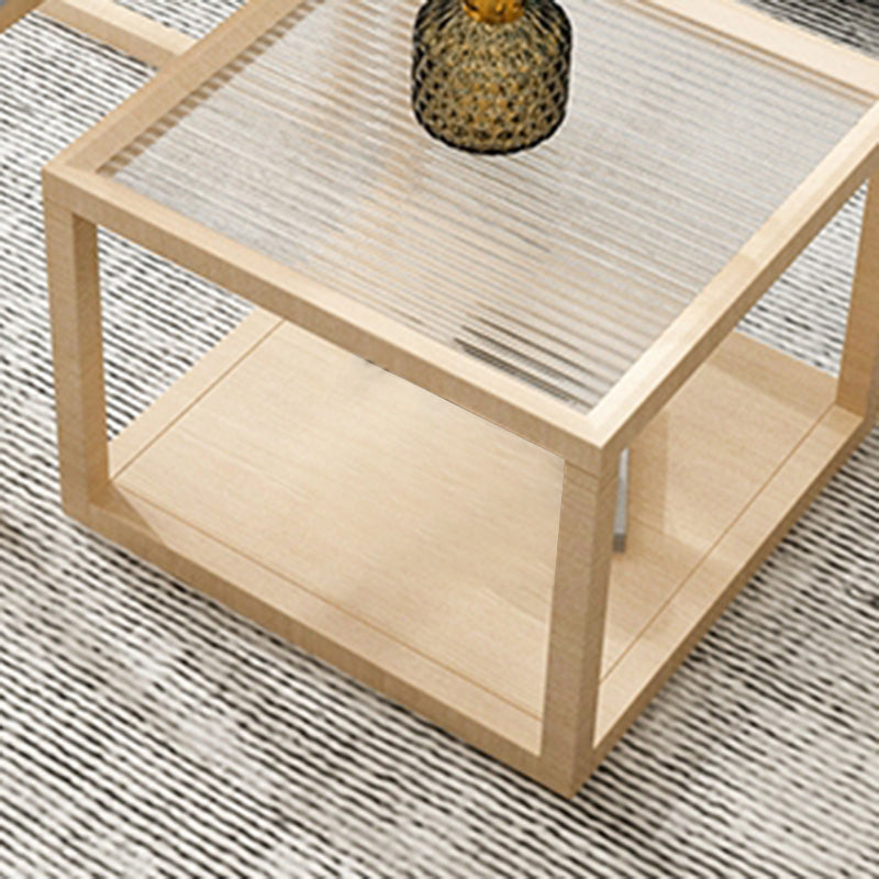 Scandinavian Solid Wood Square Coffee Cocktail Table in Natural