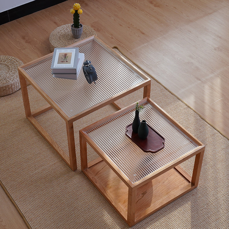 Scandinavian Solid Wood Square Coffee Cocktail Table in Natural