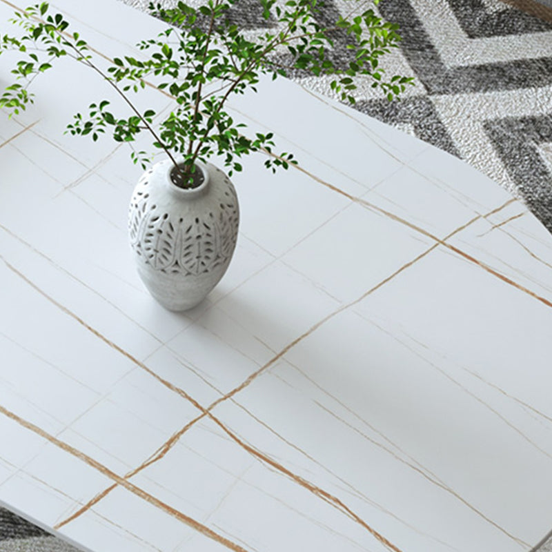 Frame Base Coffee Table Modernism Elliptical Stone Cocktail Table