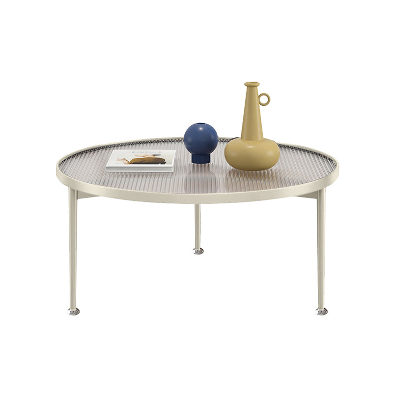 Modern Round 3 Legs Coffee Table Clear Glass Cocktail Table - 23.6"/27.6"/31.5"