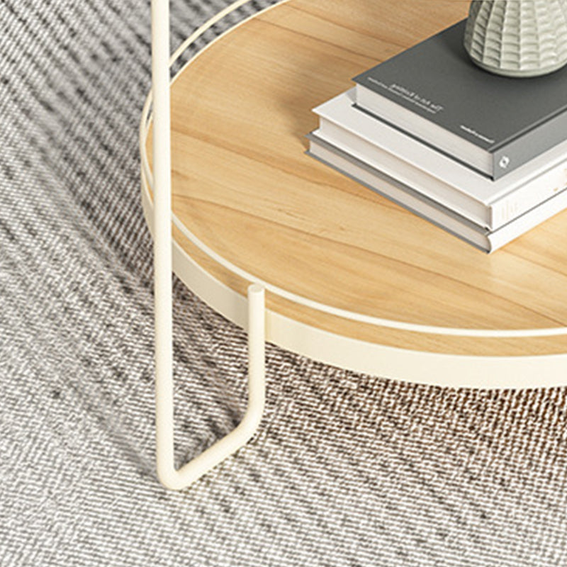 Scandinavian Round 3 Legs Coffee Table with Storage Shelf Cocktail Table