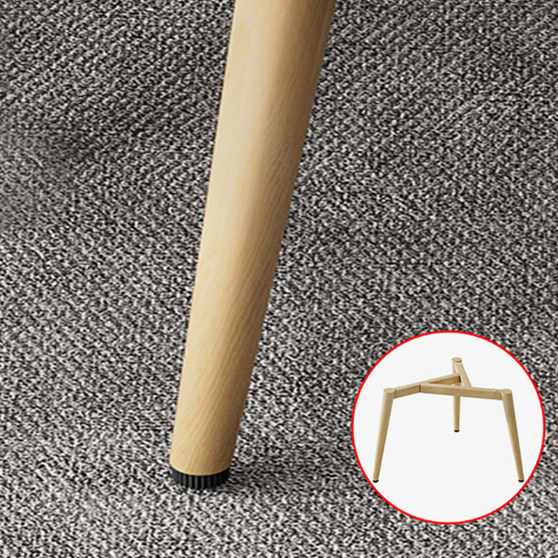 Wood and Glass 3 Legs Coffee Table Modern Triangle Clear Table