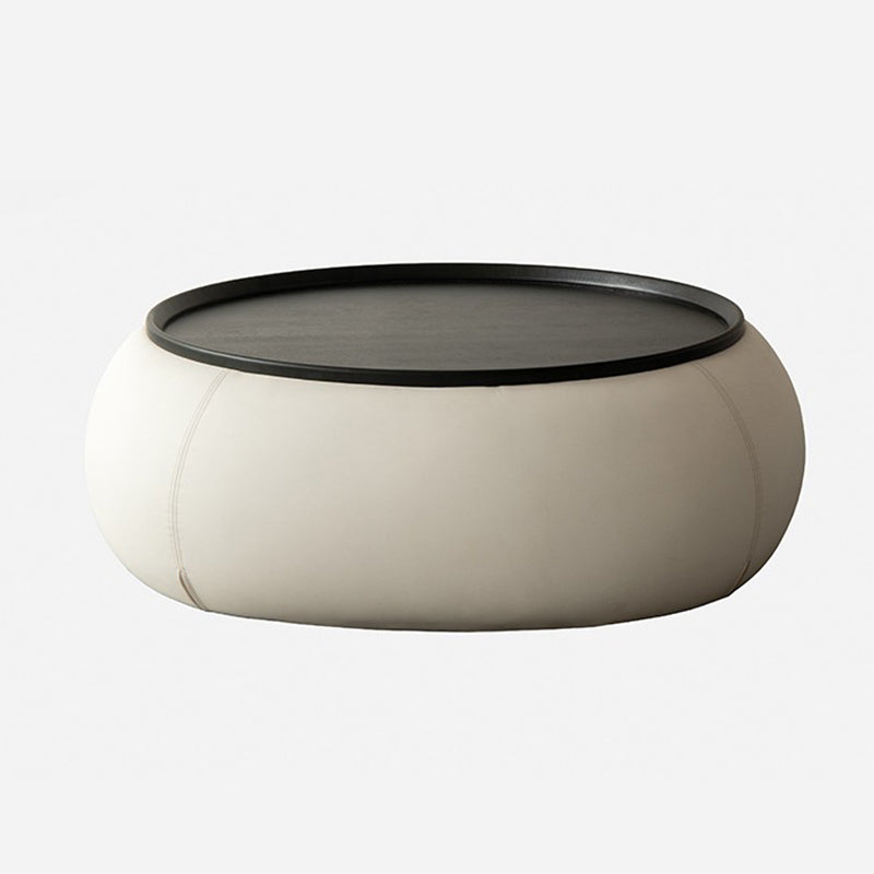 Round Modern Coffee Table White/Orange/Green Cocktail Table for Living Room