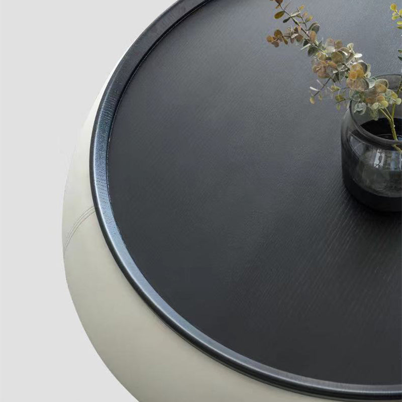 Round Modern Coffee Table White/Orange/Green Cocktail Table for Living Room