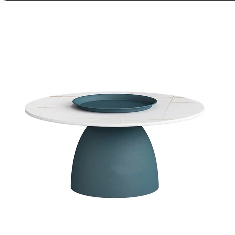 Modern Style White/black Top Rock Sheet Metal Craft Round Coffee Table