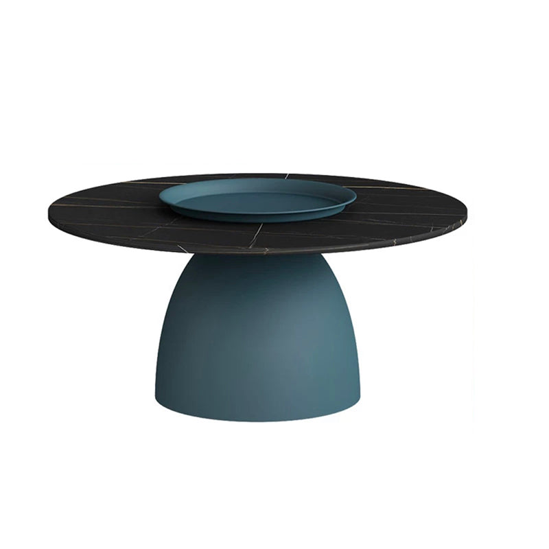 Modern Style White/black Top Rock Sheet Metal Craft Round Coffee Table