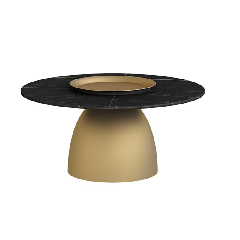 Modern Style White/black Top Rock Sheet Metal Craft Round Coffee Table