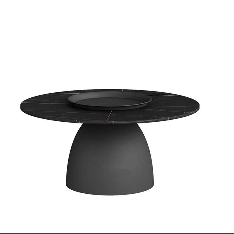 Modern Style White/black Top Rock Sheet Metal Craft Round Coffee Table