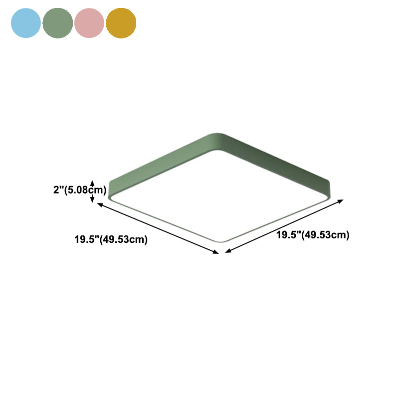 Nordic Style Rectangle Ceiling Light Metal LED Flush Mount Light for Living Room