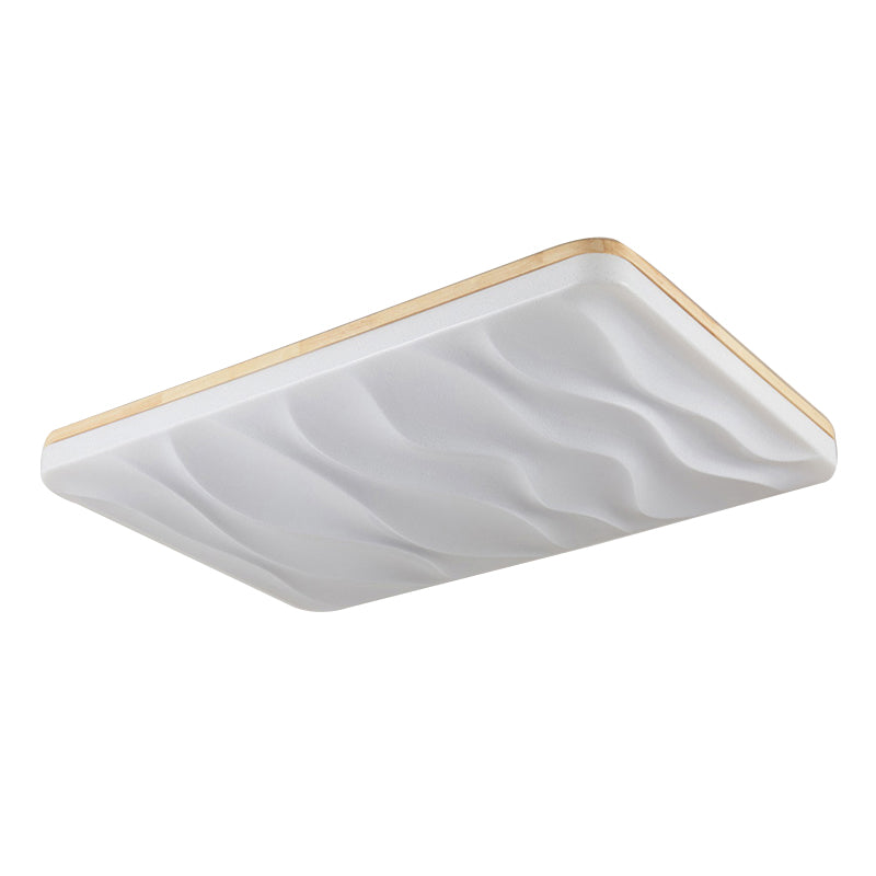 Geometric Flush Mount Lamp Modern Style Wood 1 Light Flush Mount Lights