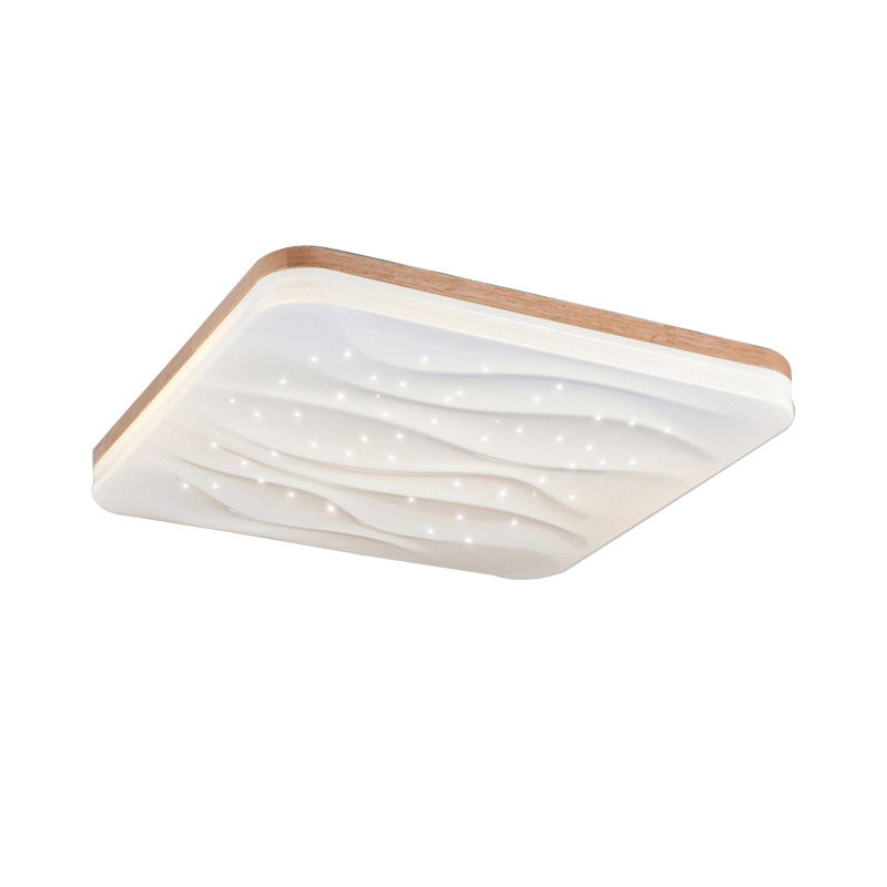 Geometric Flush Mount Lamp Modern Style Wood 1 Light Flush Mount Lights