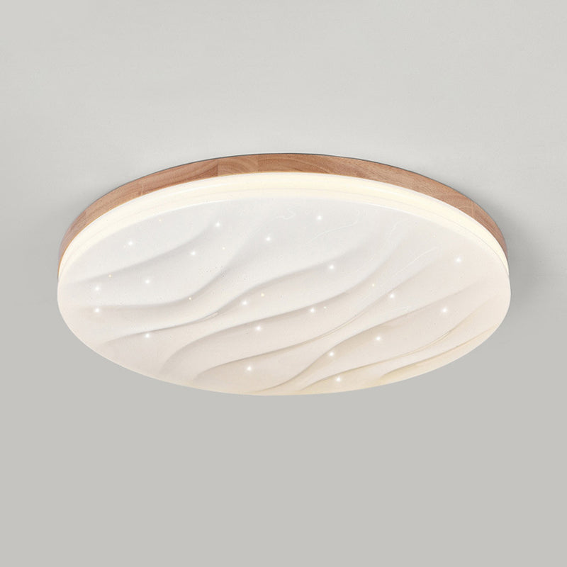 Geometric Flush Mount Lamp Modern Style Wood 1 Light Flush Mount Lights