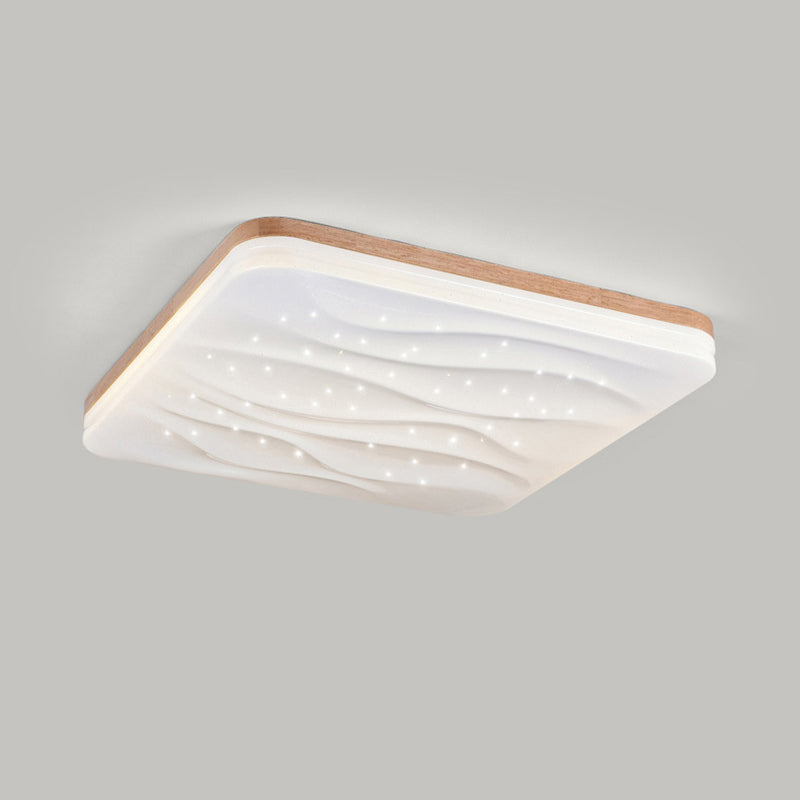 Geometric Flush Mount Lamp Modern Style Wood 1 Light Flush Mount Lights