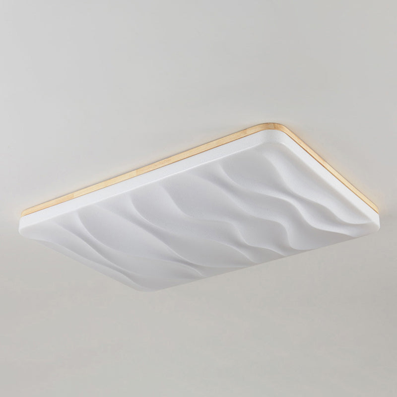 Geometric Flush Mount Lamp Modern Style Wood 1 Light Flush Mount Lights