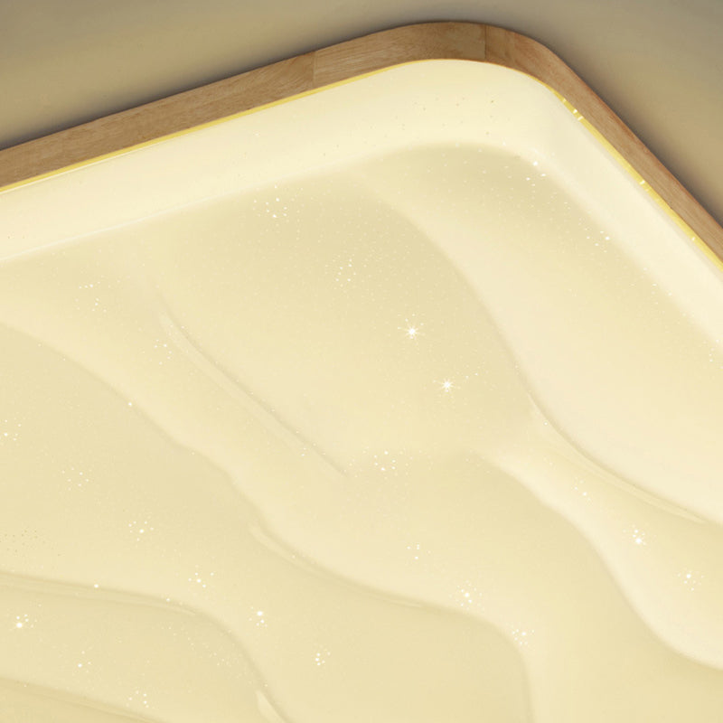 Geometric Flush Mount Lamp Modern Style Wood 1 Light Flush Mount Lights