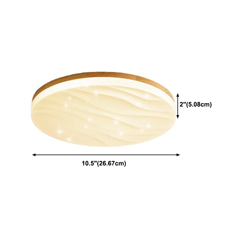 Geometric Flush Mount Lamp Modern Style Wood 1 Light Flush Mount Lights