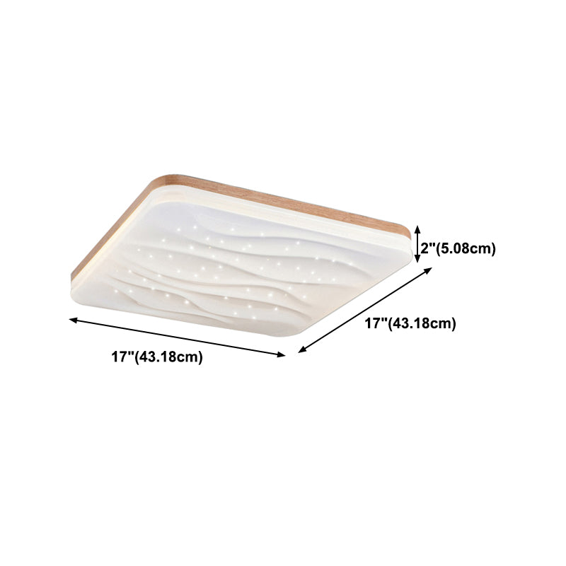 Geometric Flush Mount Lamp Modern Style Wood 1 Light Flush Mount Lights