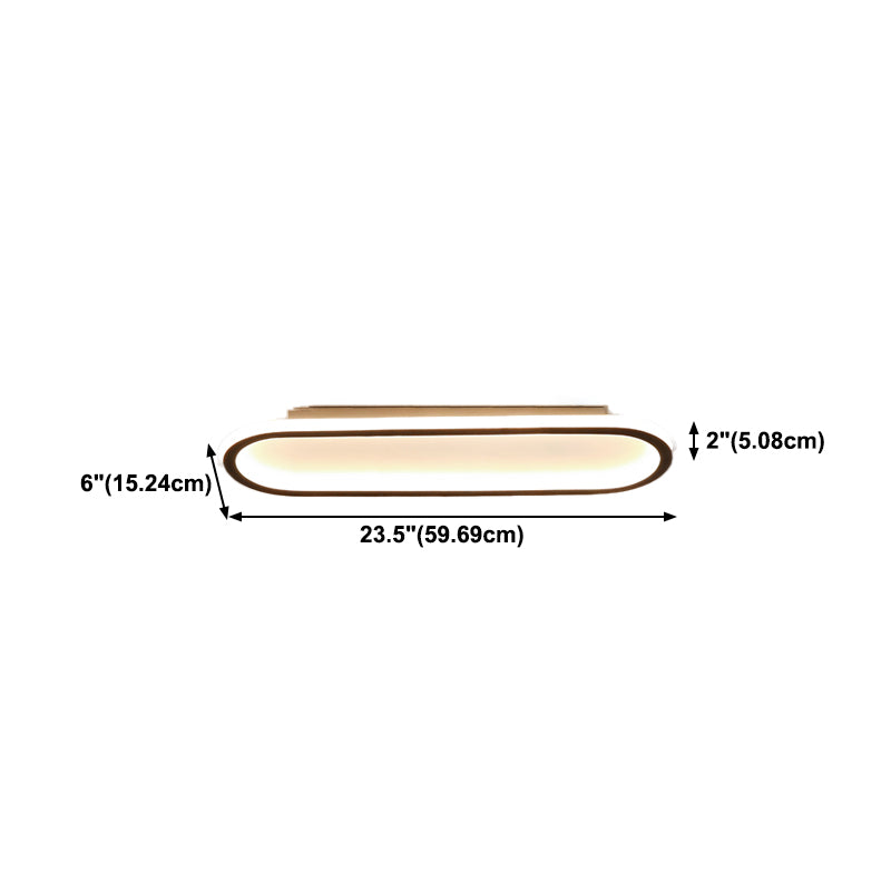 Metal Oval Shape Flush Mount Light Modern 1 Light Flush Mount Lighting Fixtures in Black