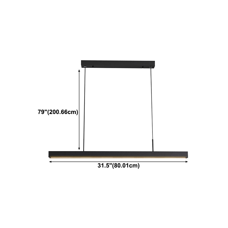 Rectangular Shape Island Pendant Modern Style Metal 1 Lights Island Lighting for Bedroom
