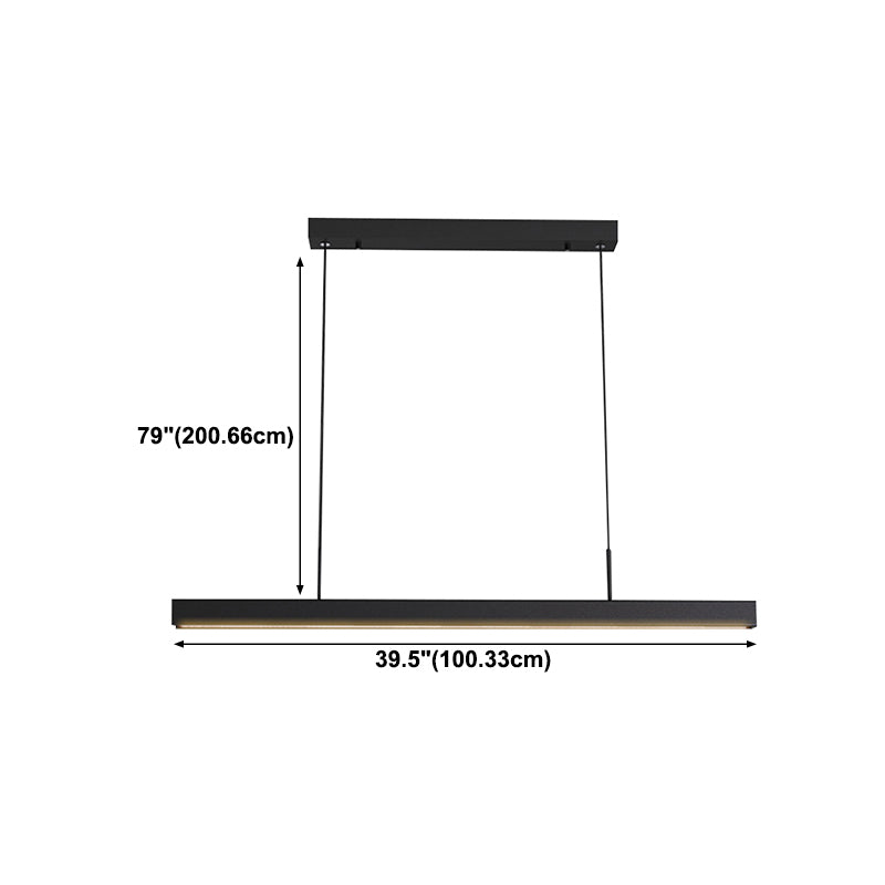 Rectangular Shape Island Pendant Modern Style Metal 1 Lights Island Lighting for Bedroom