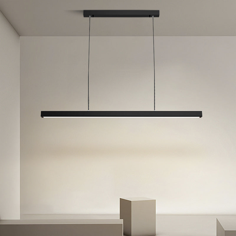 Rectangular Shape Island Pendant Modern Style Metal 1 Light Island Light for Living Room