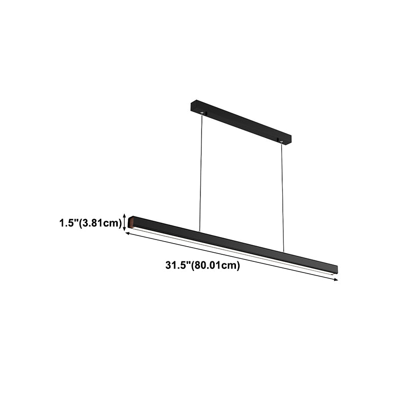 Rectangular Shape Island Pendant Modern Style Metal 1 Light Island Light for Living Room